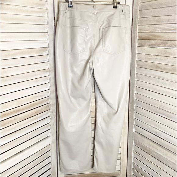 Jonathan Simkhai River High Rise Ceramic Cream Vegan Leather Pants 10 - Picture 10 of 12